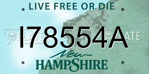 I78554A New Hampshire License Plate