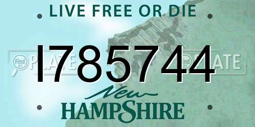 I785744 New Hampshire License Plate