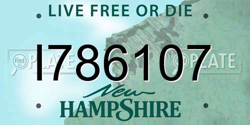 I786107 New Hampshire License Plate