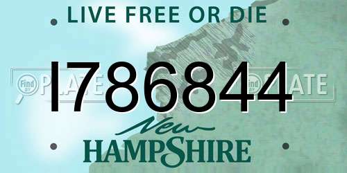 I786844 New Hampshire License Plate