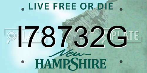 I78732G New Hampshire License Plate