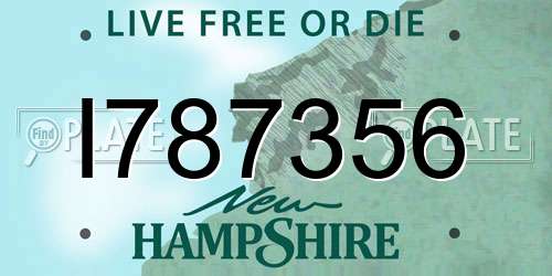 I787356 New Hampshire License Plate