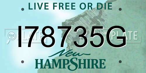 I78735G New Hampshire License Plate