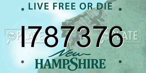 I787376 New Hampshire License Plate