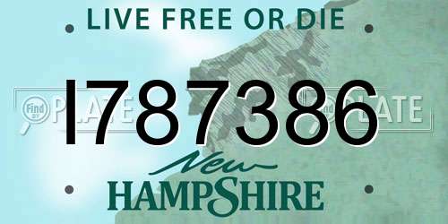 I787386 New Hampshire License Plate