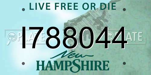 I788044 New Hampshire License Plate
