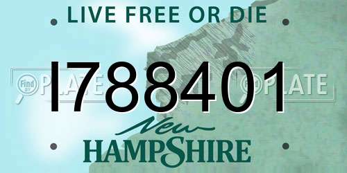 I788401 New Hampshire License Plate