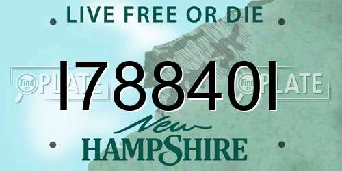 I78840I New Hampshire License Plate