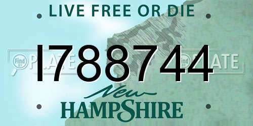 I788744 New Hampshire License Plate