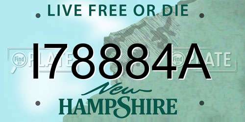 I78884A New Hampshire License Plate