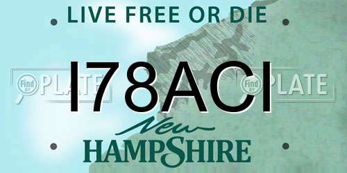 I78ACI New Hampshire License Plate