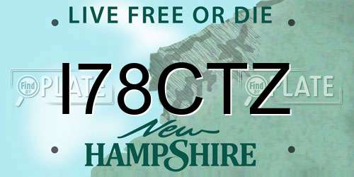 I78CTZ New Hampshire License Plate