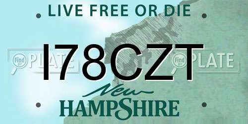 I78CZT New Hampshire License Plate