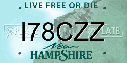 I78CZZ New Hampshire License Plate