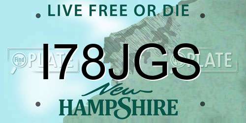 I78JGS New Hampshire License Plate
