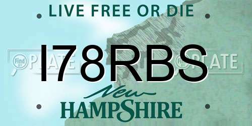 I78RBS New Hampshire License Plate
