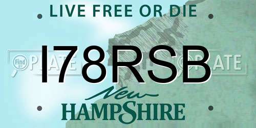 I78RSB New Hampshire License Plate