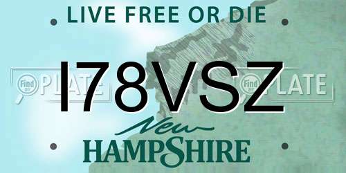 I78VSZ New Hampshire License Plate