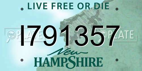 I791357 New Hampshire License Plate