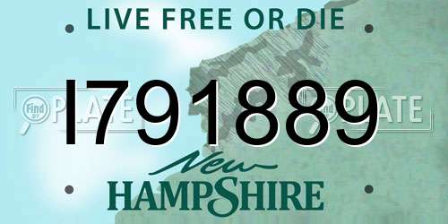 I791889 New Hampshire License Plate