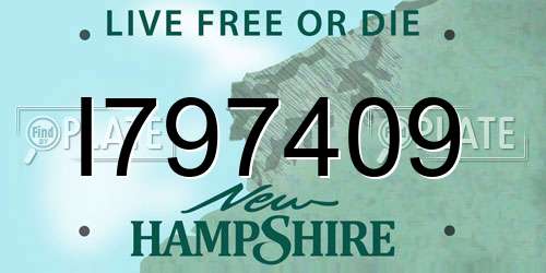 I797409 New Hampshire License Plate