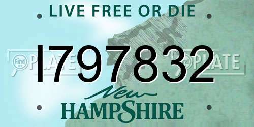 I797832 New Hampshire License Plate