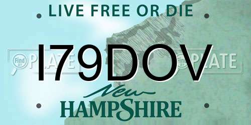 I79DOV New Hampshire License Plate