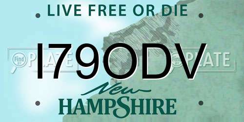 I79ODV New Hampshire License Plate