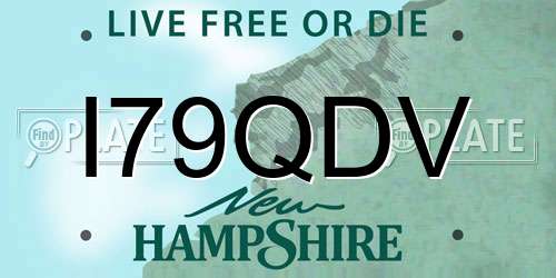 I79QDV New Hampshire License Plate