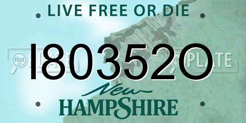 I80352O New Hampshire License Plate