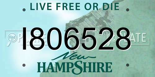 I806528 New Hampshire License Plate