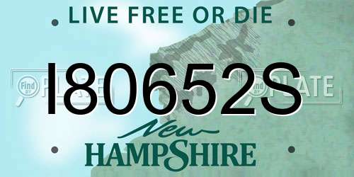 I80652S New Hampshire License Plate