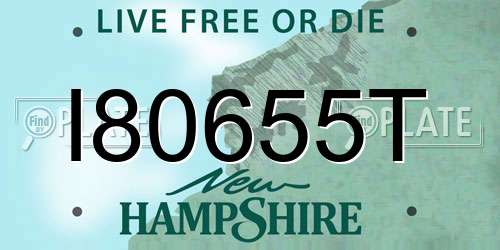 I80655T New Hampshire License Plate