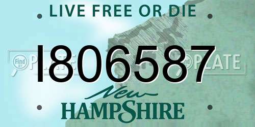 I806587 New Hampshire License Plate