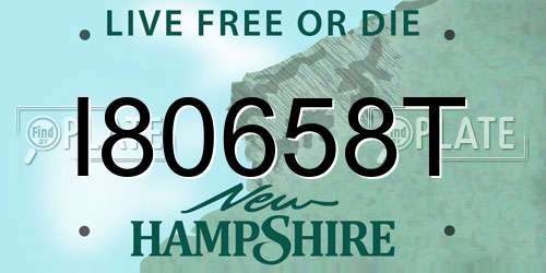 I80658T New Hampshire License Plate