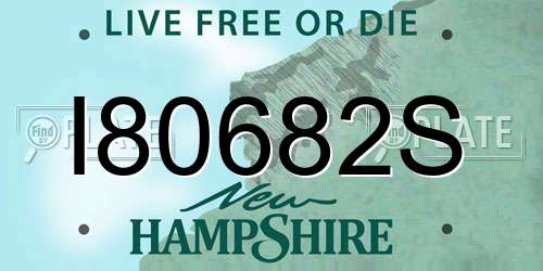 I80682S New Hampshire License Plate