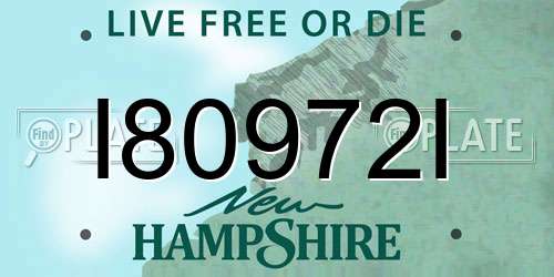 I80972I New Hampshire License Plate