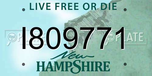 I809771 New Hampshire License Plate