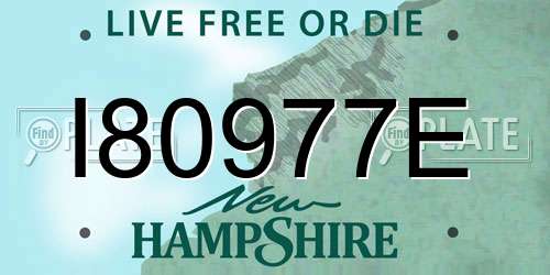 I80977E New Hampshire License Plate