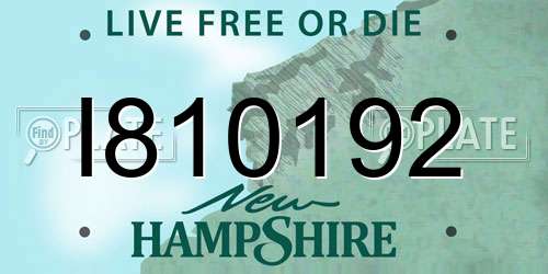 I810192 New Hampshire License Plate