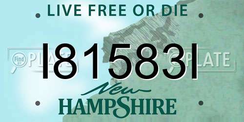 I81583I New Hampshire License Plate