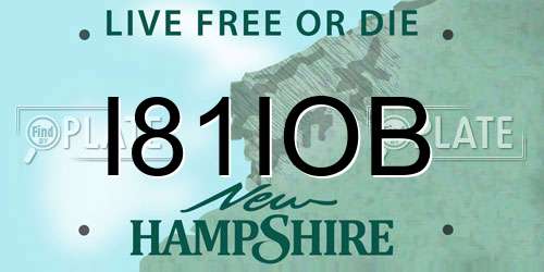 I81IOB New Hampshire License Plate