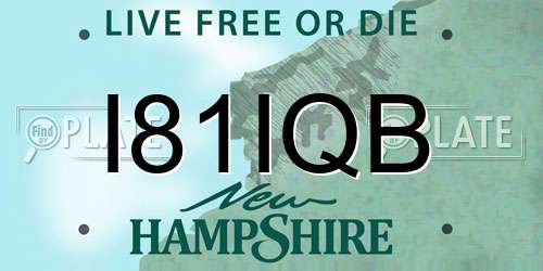 I81IQB New Hampshire License Plate