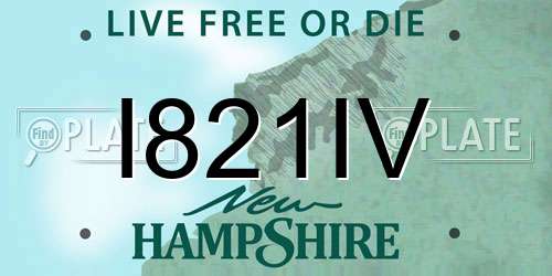 I821IV New Hampshire License Plate