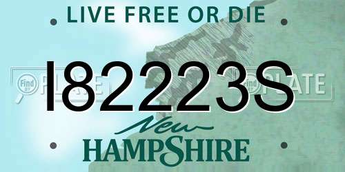 I82223S New Hampshire License Plate