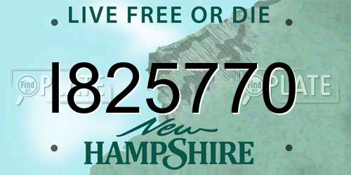 I825770 New Hampshire License Plate