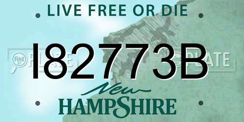 I82773B New Hampshire License Plate