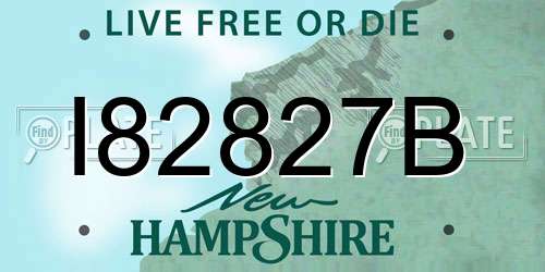 I82827B New Hampshire License Plate