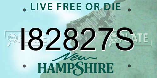 I82827S New Hampshire License Plate