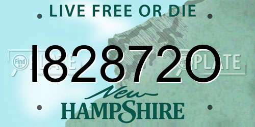 I82872O New Hampshire License Plate
